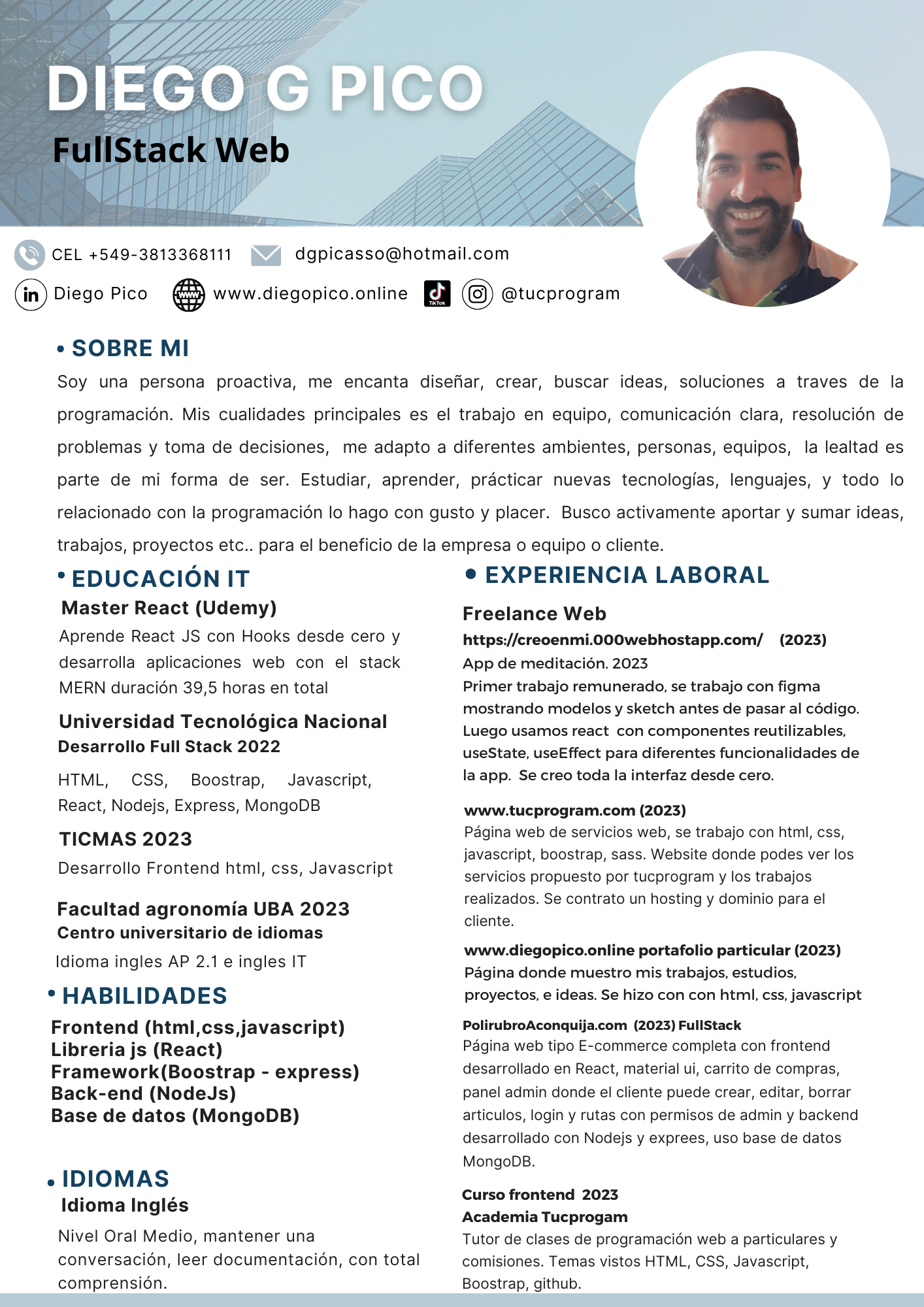 curriculum Vitae Pico Diego